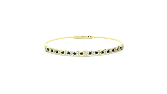 Elegant sapphire and Diamonds flexi bangle