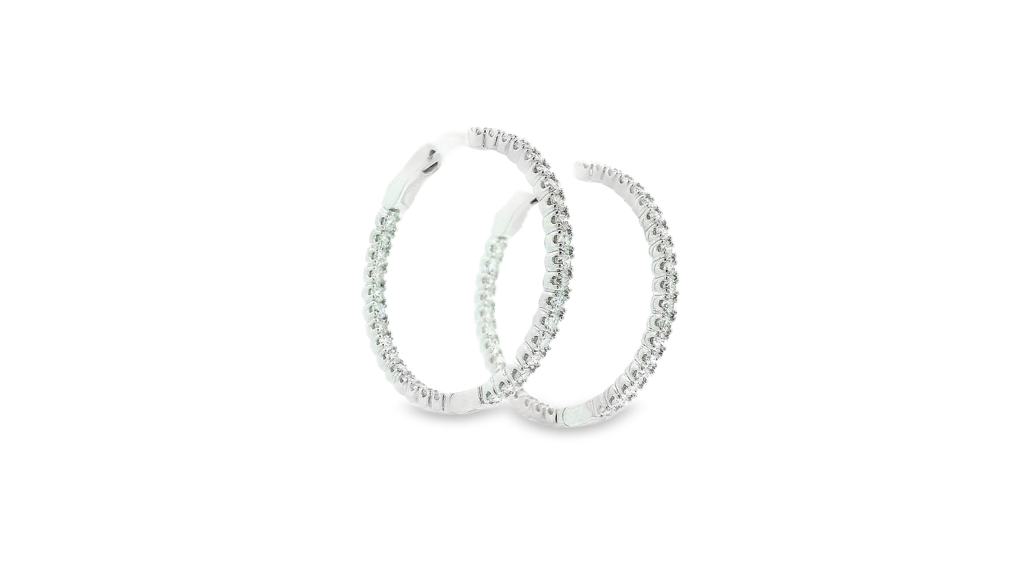 Elegant Diamond Hoop Earrings