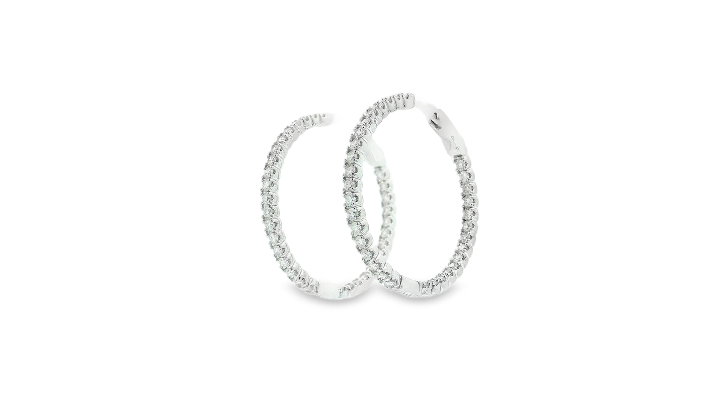 Elegant Diamond Hoop Earrings