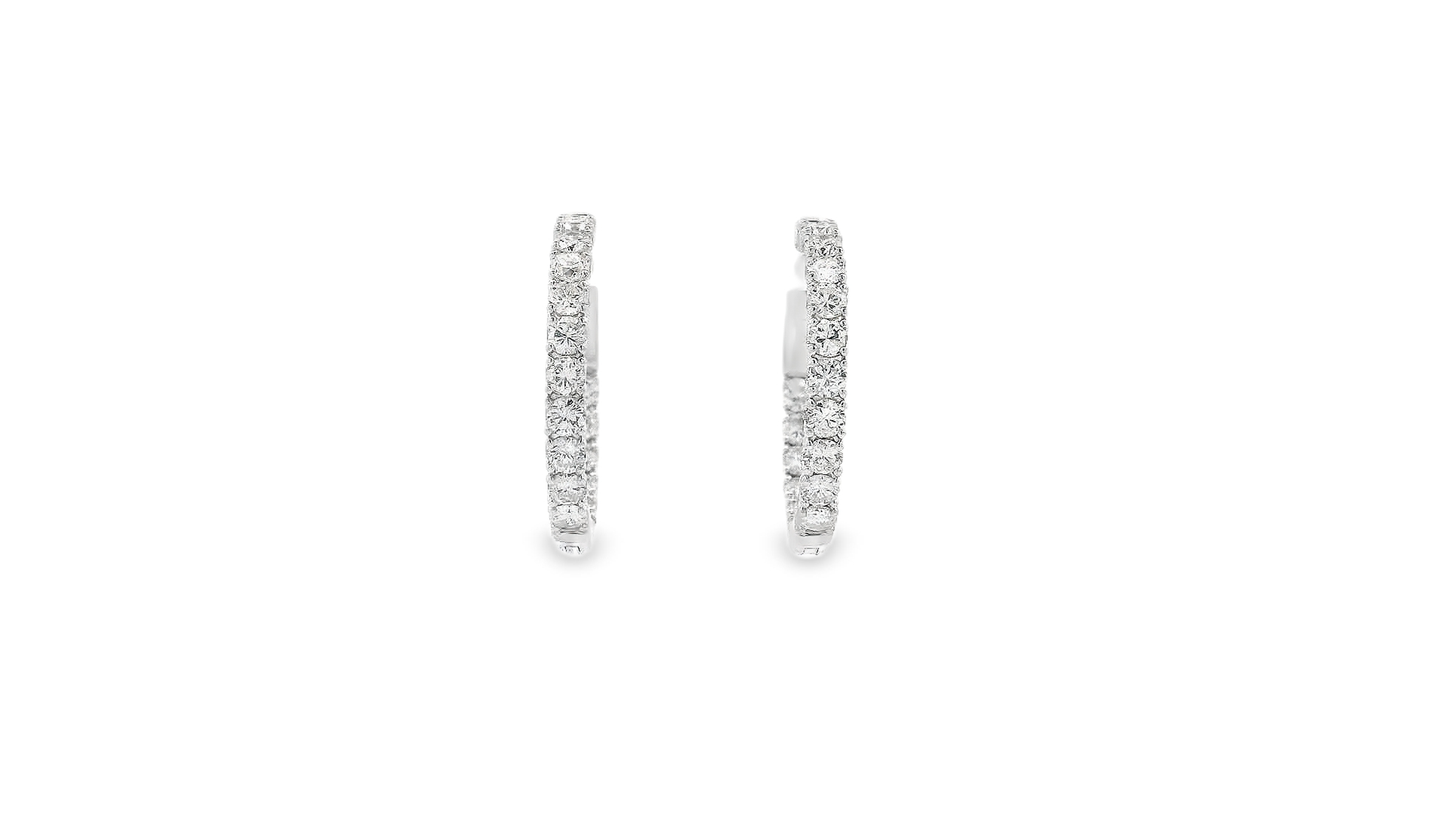 Elegant Diamond Hoop Earrings