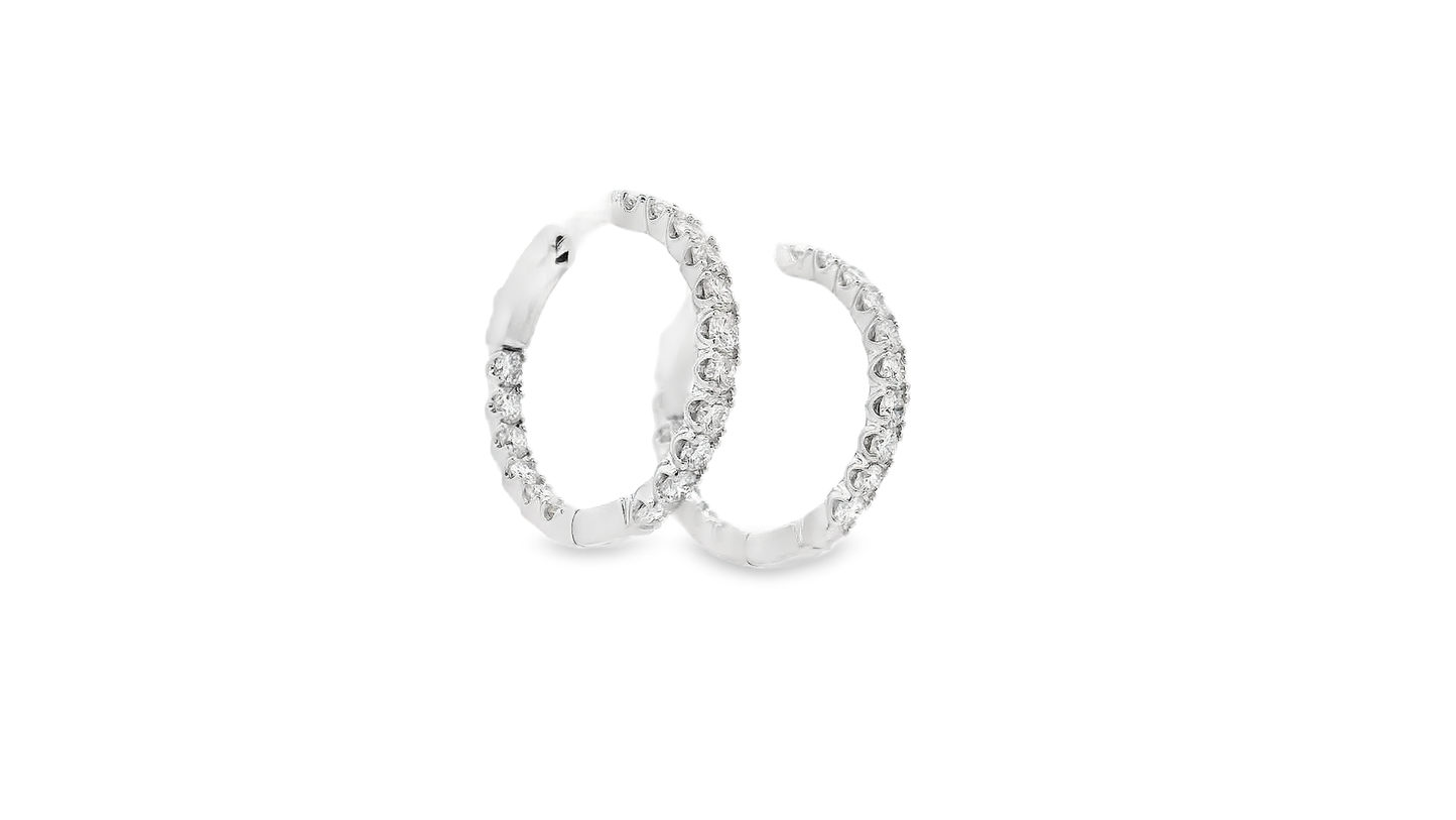 Elegant Diamond Hoop Earrings