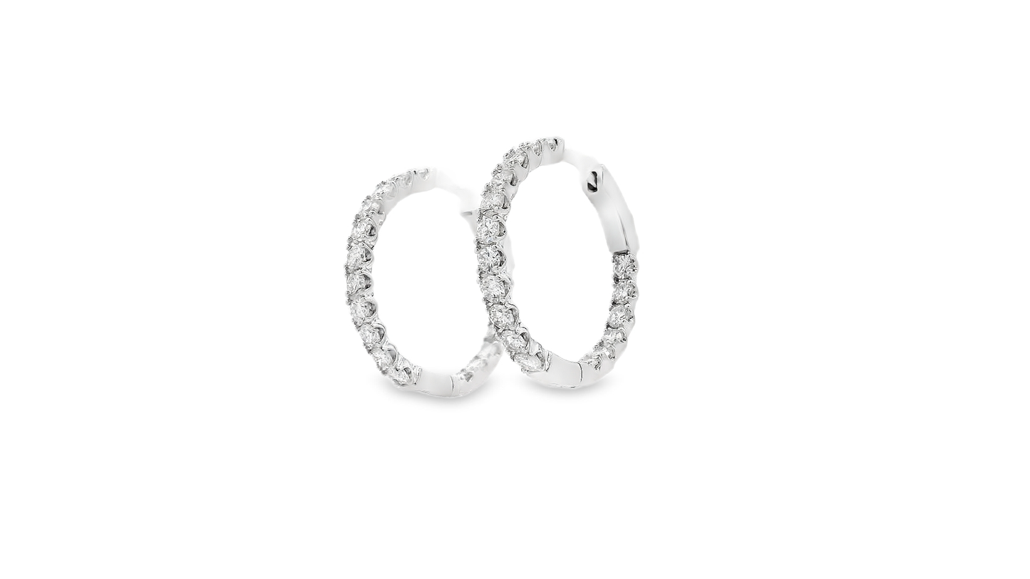 Elegant Diamond Hoop Earrings