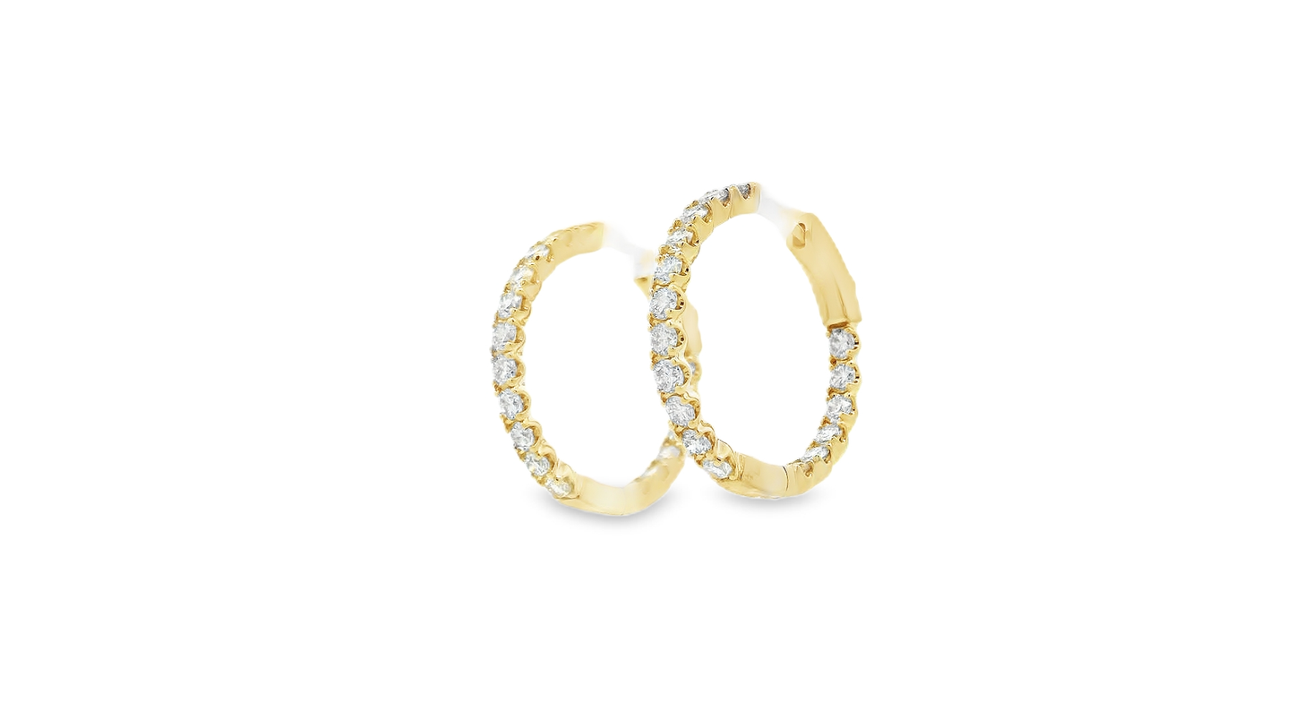 Elegant Diamond Hoop Earrings