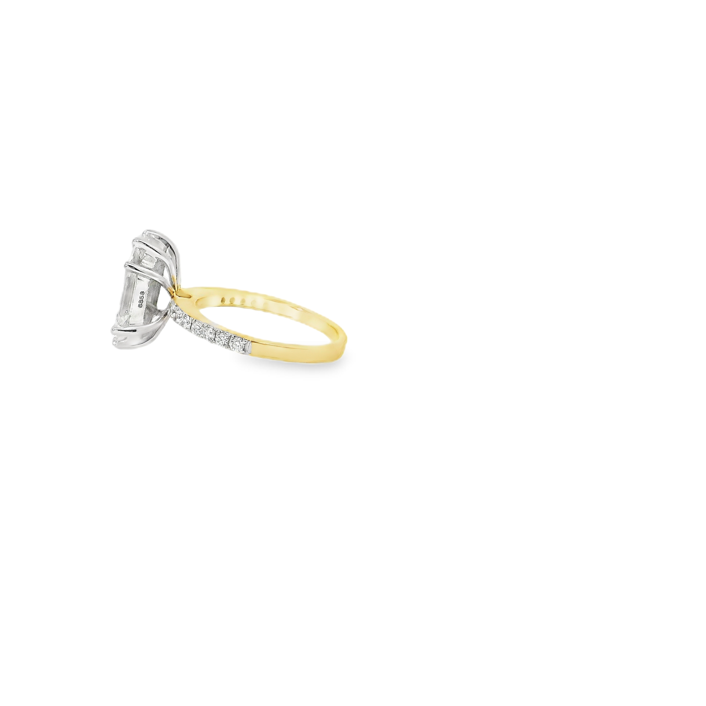 Elegant Emerald Pie Cut Diamond Ring (Special Cut 9pcs)