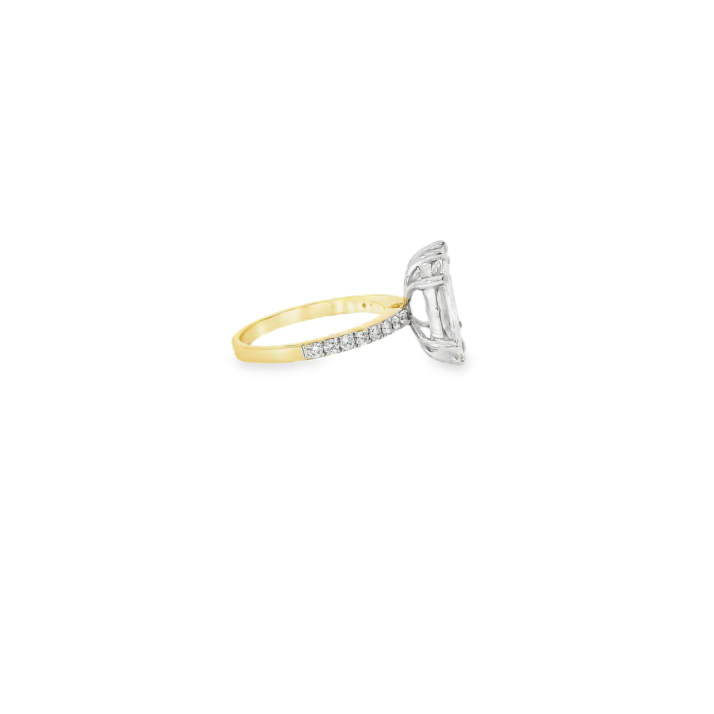Elegant Emerald Pie Cut Diamond Ring (Special Cut 9pcs)