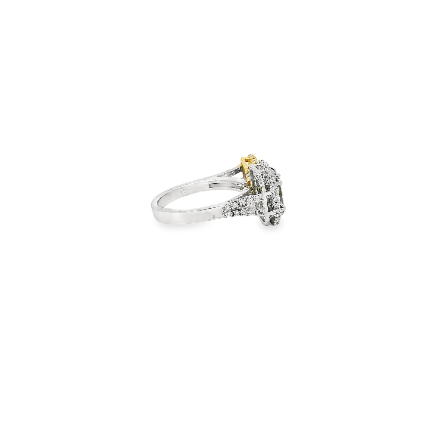 Elegant Emerald Pie Cut Diamond Ring (Special Cut 9pcs)