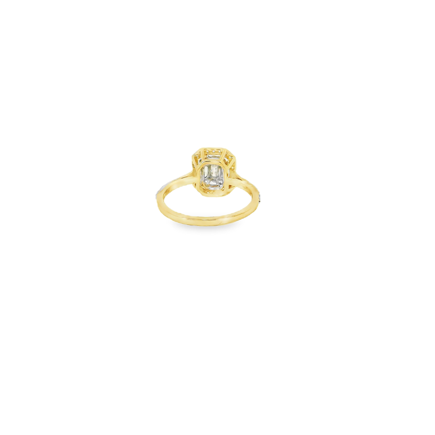 Elegant Emerald Pie Cut Diamond Ring (Special Cut 9pcs)