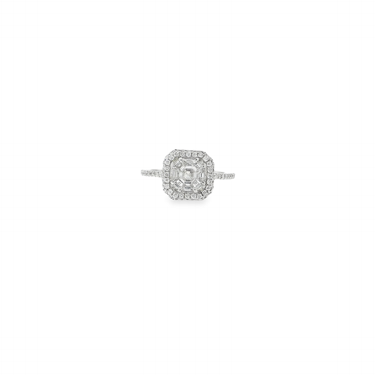 Elegant Emerald Pie Cut Diamond Ring (Special Cut 9pcs)