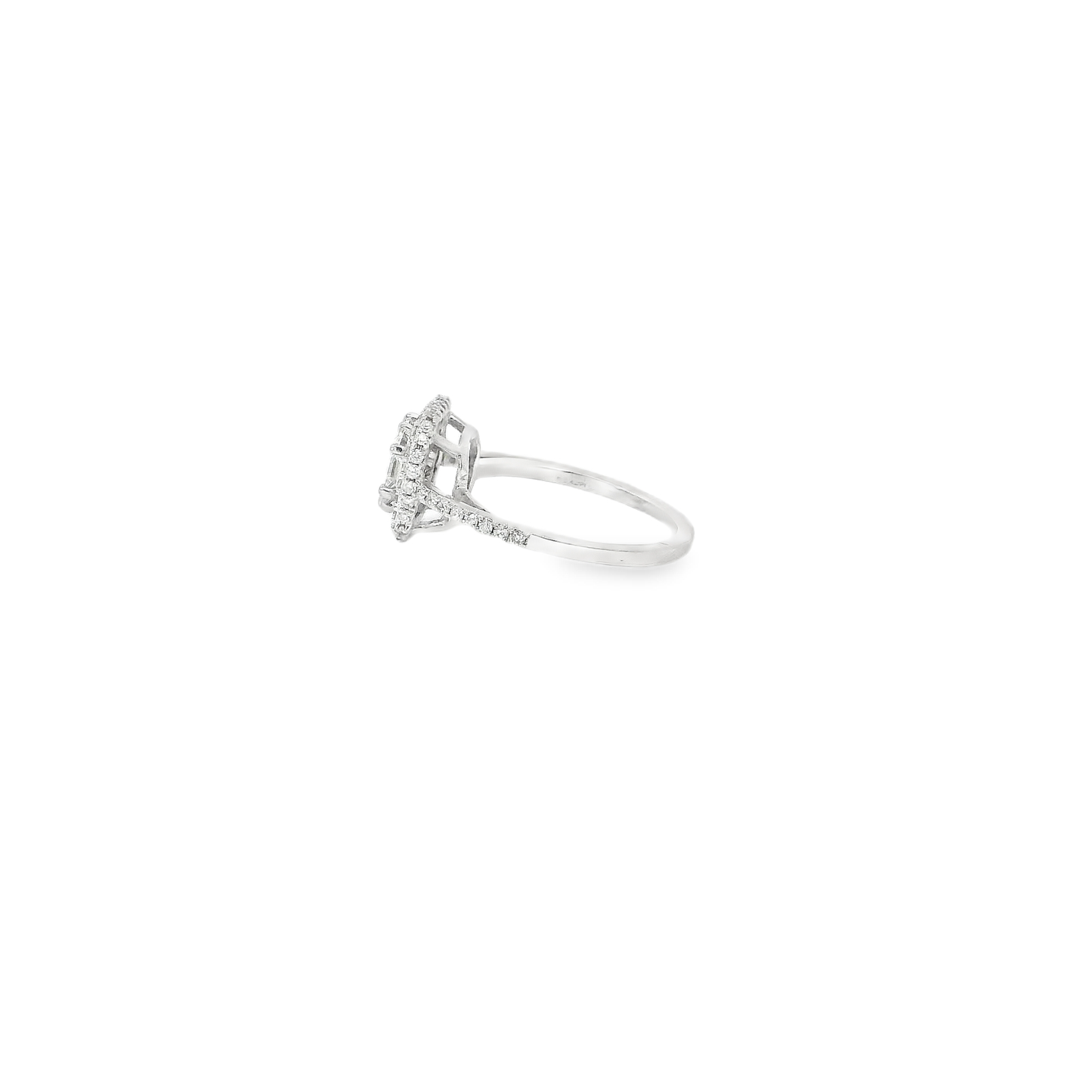Elegant Emerald Pie Cut Diamond Ring (Special Cut 9pcs)