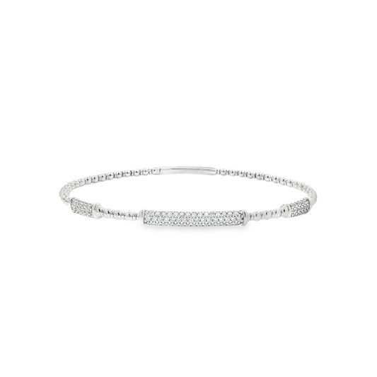 Elegant flexible bangle with Sparkling Accents