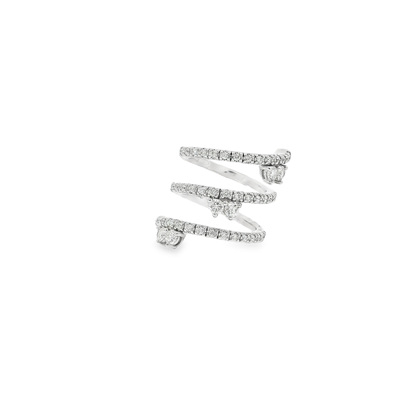 Flexible Elegant Spiral Diamond Ring