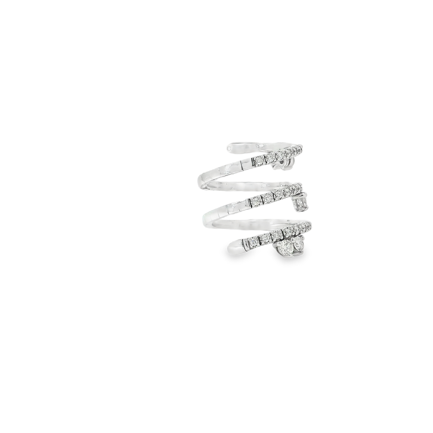 Flexible Elegant Spiral Diamond Ring