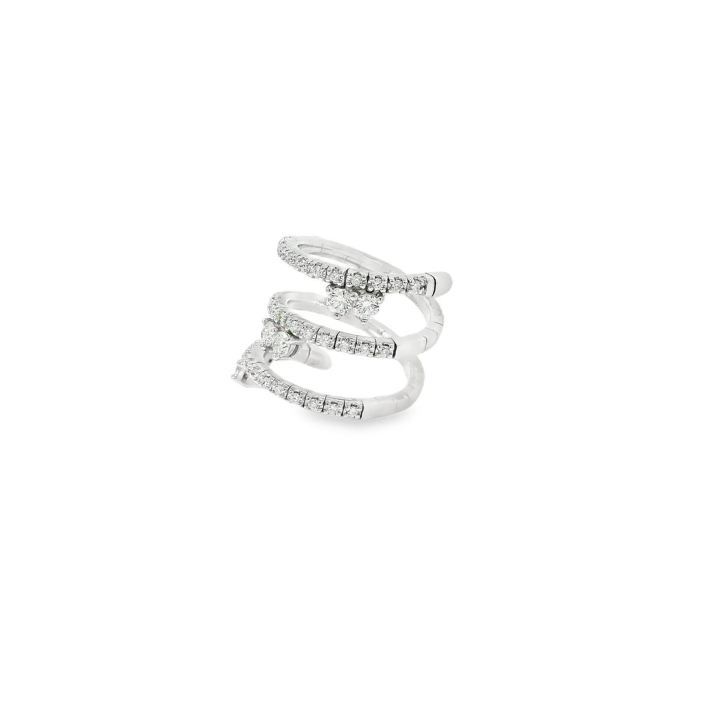 Flexible Elegant Spiral Diamond Ring