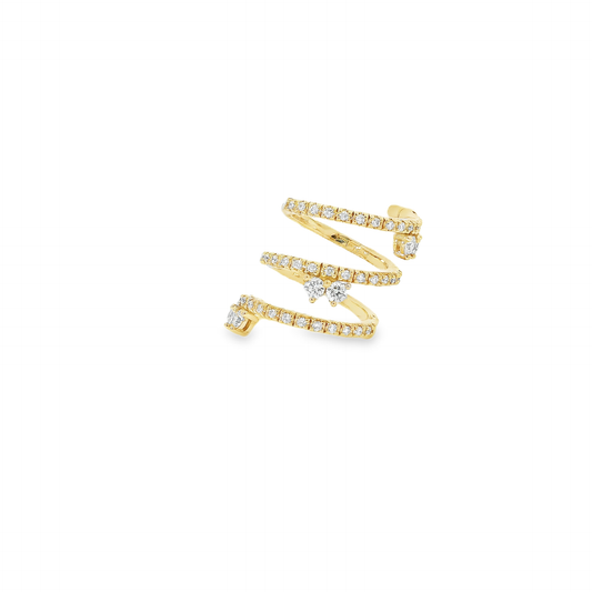 Flexible Elegant Spiral Diamond Ring