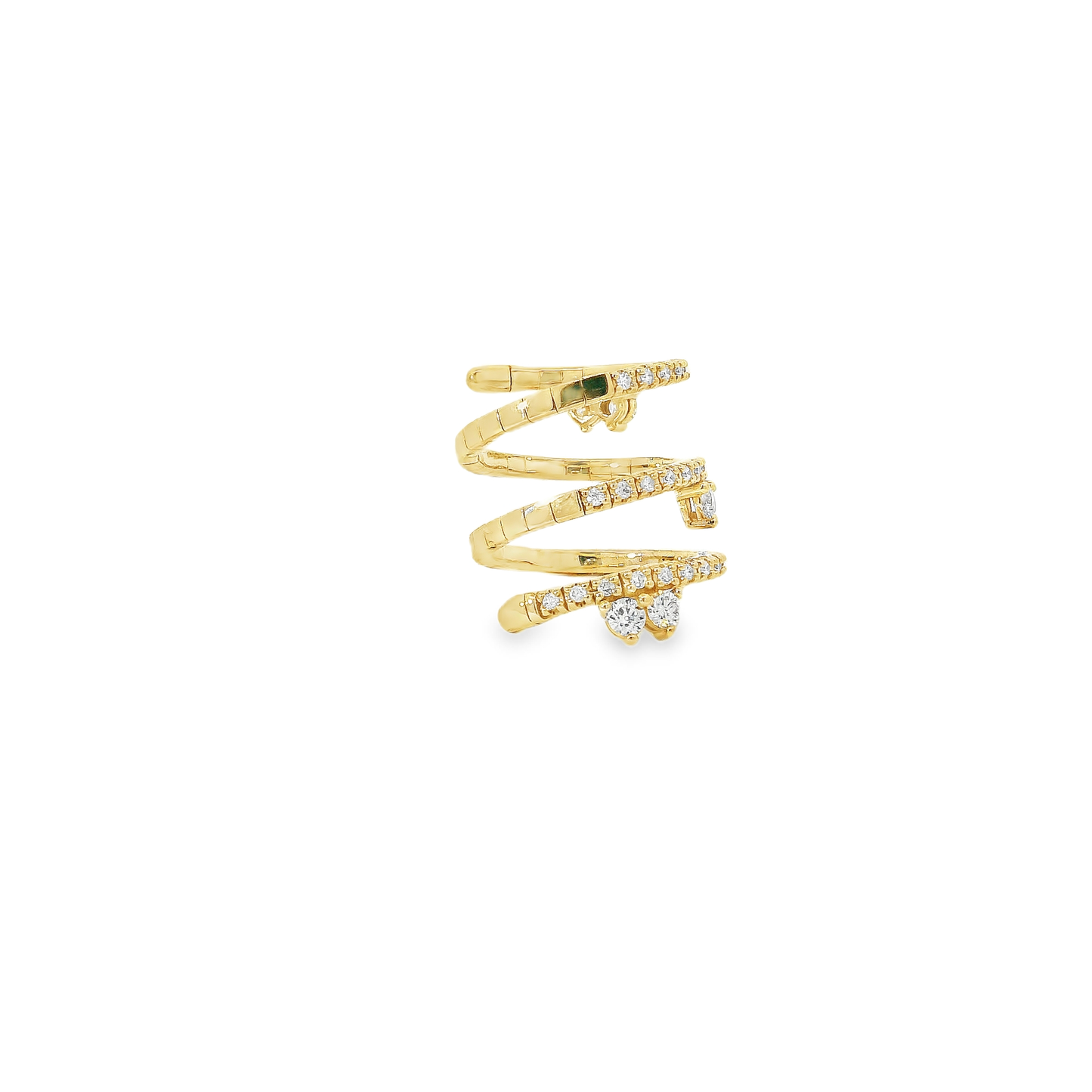 Flexible Elegant Spiral Diamond Ring
