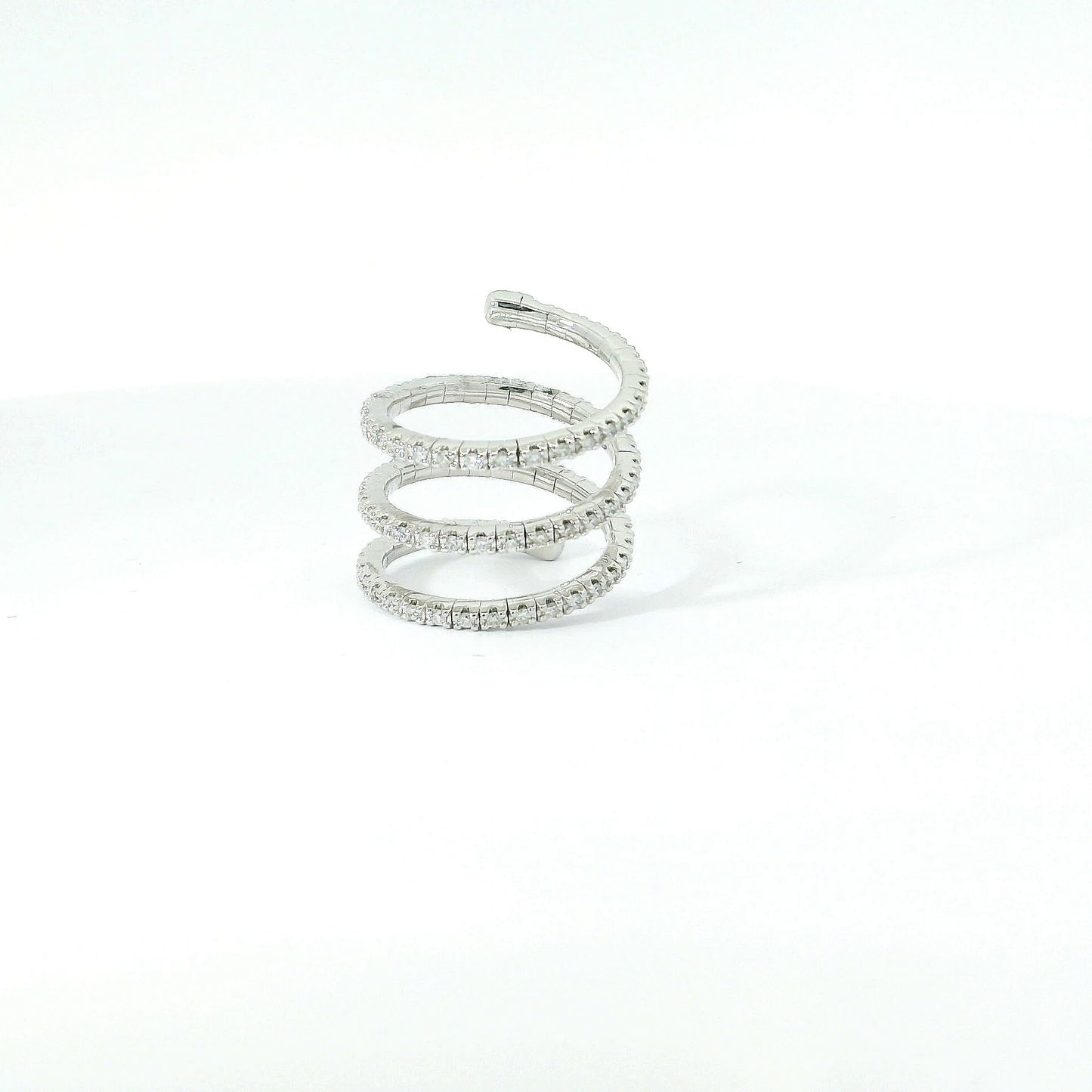 Flexible Elegant Spiral Diamond Ring