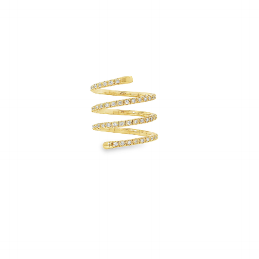 Flexible Elegant Spiral Diamond Ring
