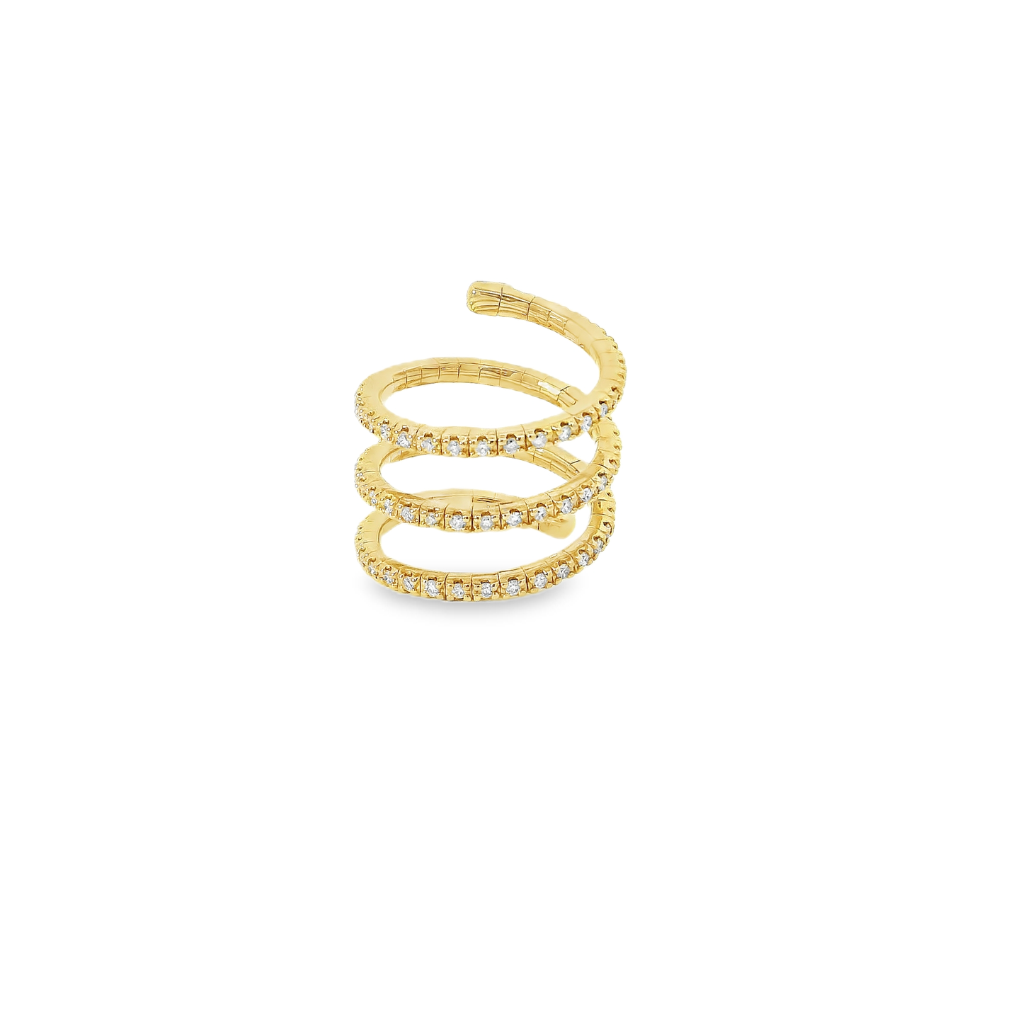 Flexible Elegant Spiral Diamond Ring