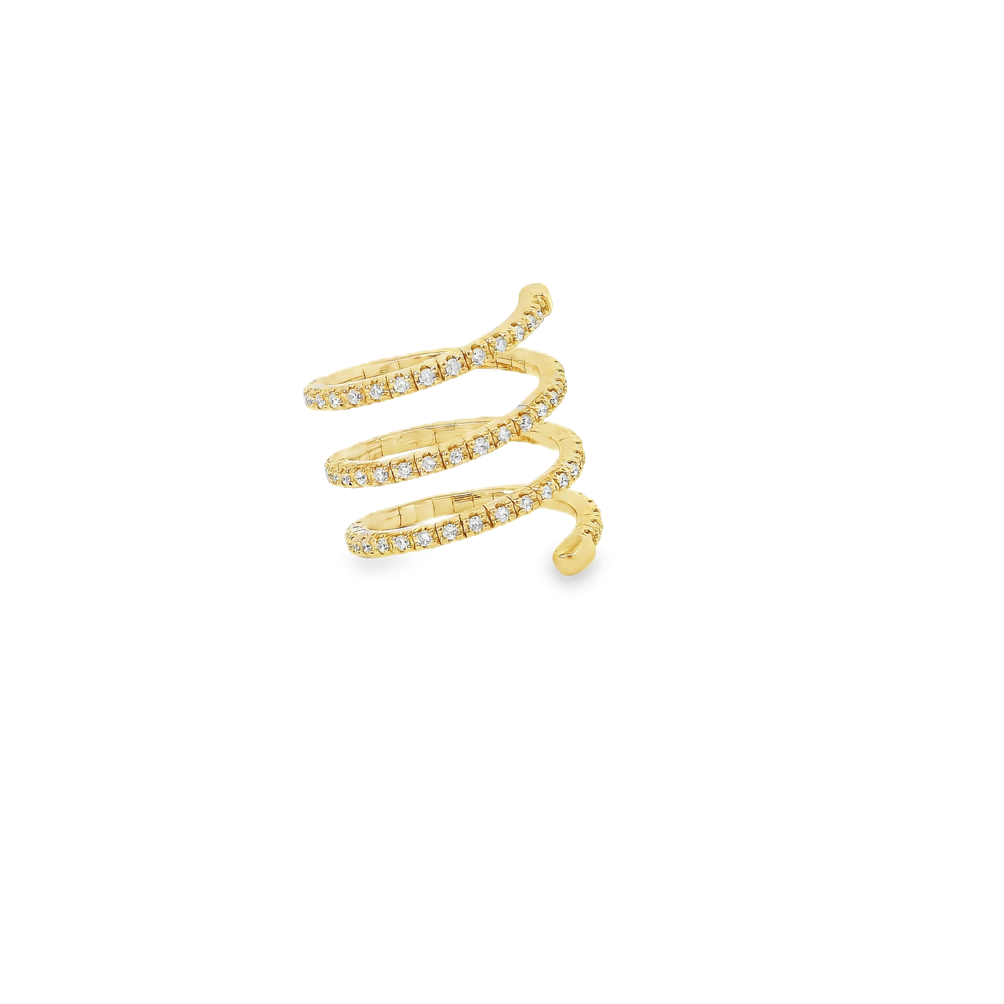 Flexible Elegant Spiral Diamond Ring