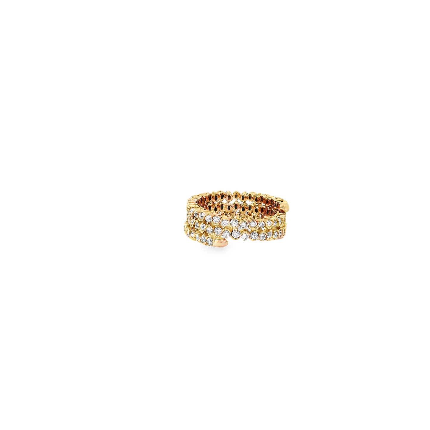 Flexible Elegant Stacked Diamond Rings