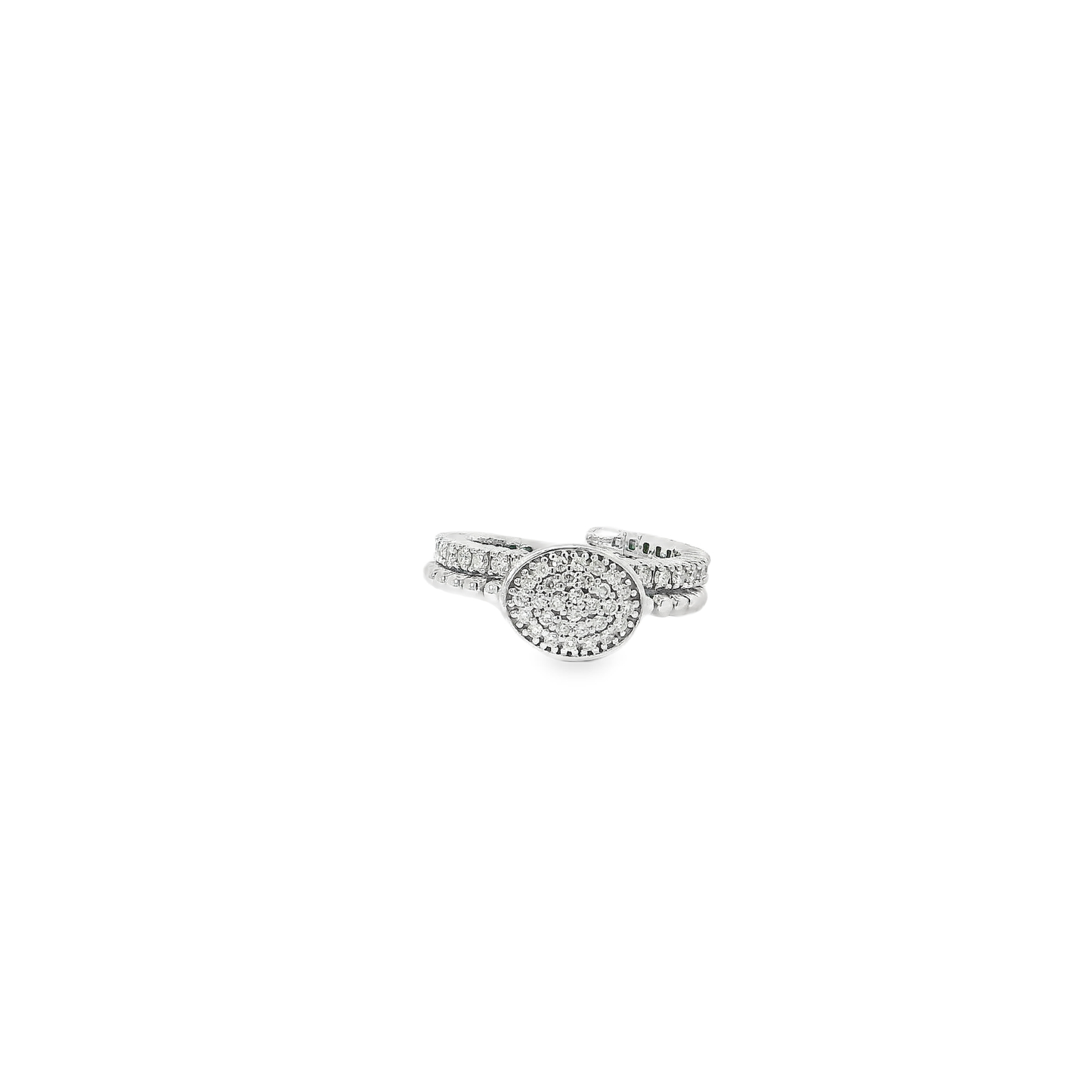 Flexible Elegant Silver Ring with Intricate Design