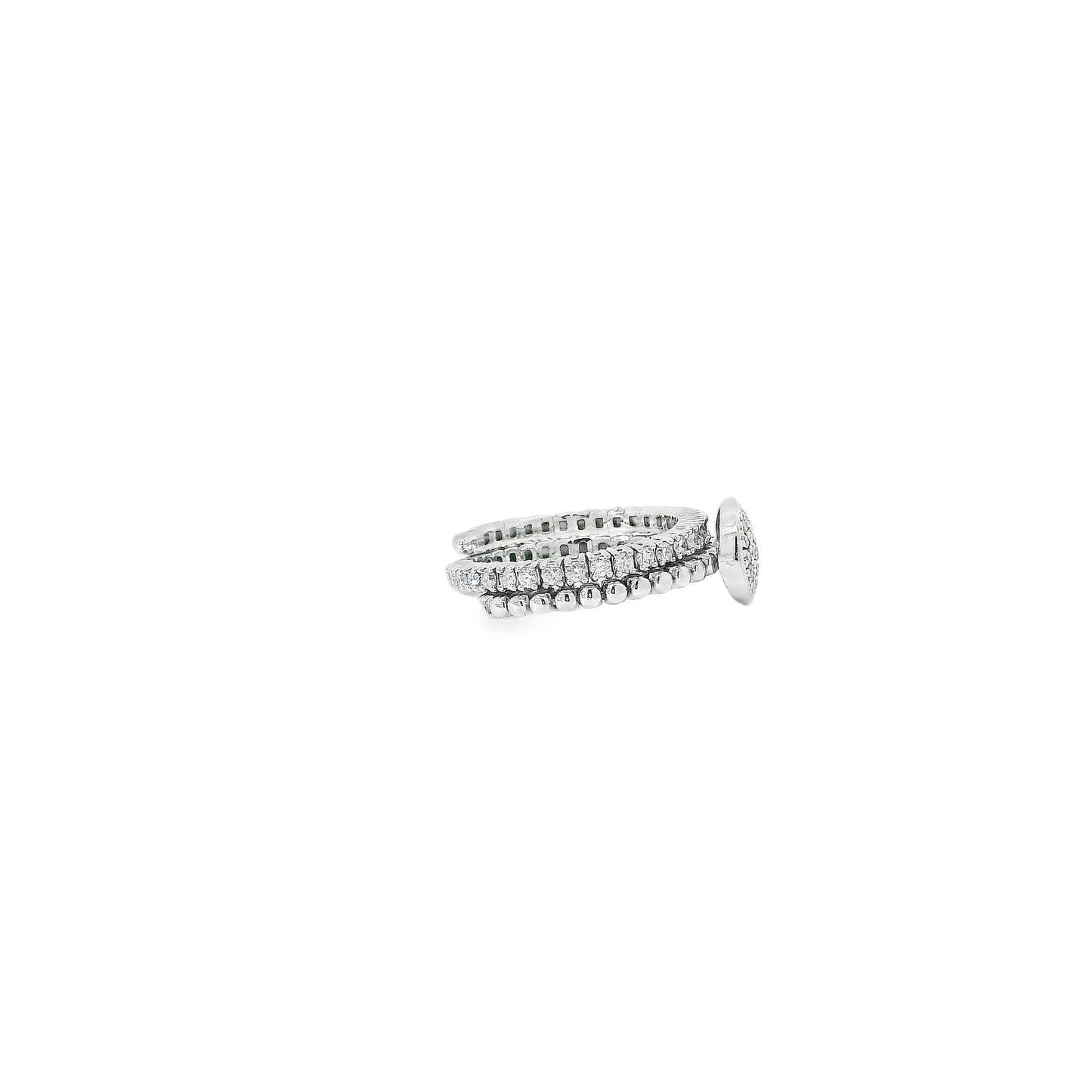 Flexible Elegant Silver Ring with Intricate Design