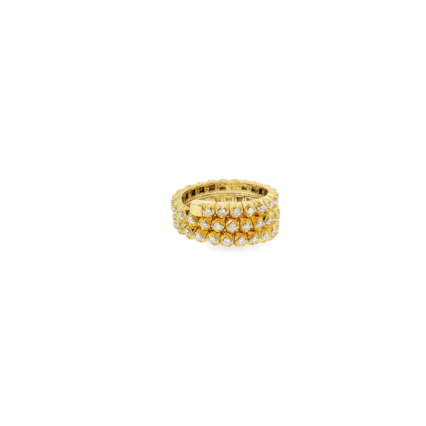 Flexible Elegant Gold Ring with Sparkling Stones