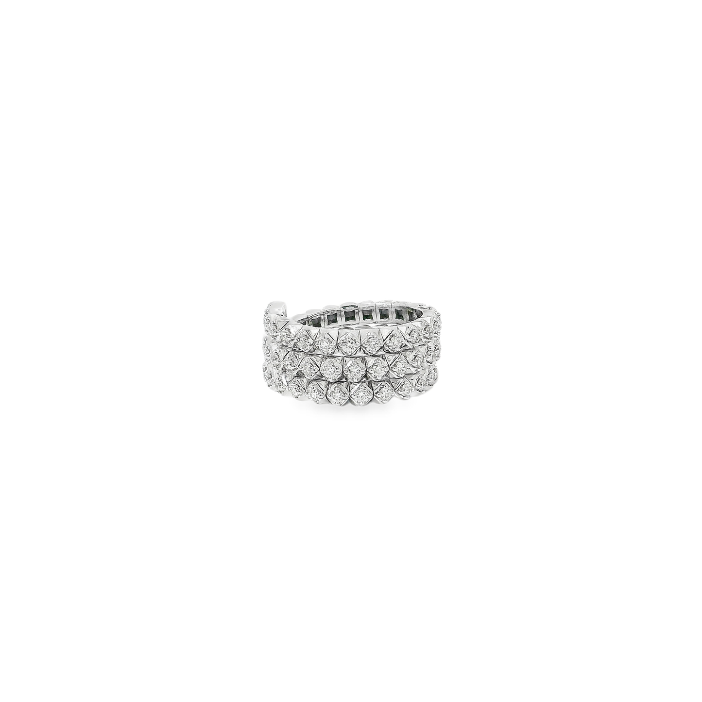 Flexible Elegant Gold Ring with Sparkling Stones