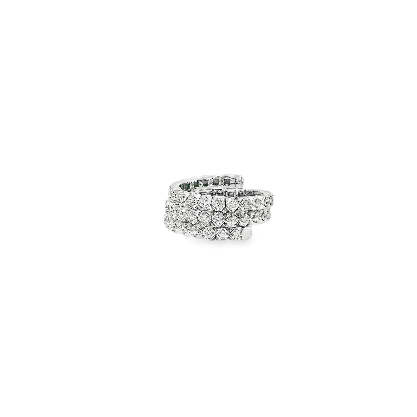 Flexible Elegant Gold Ring with Sparkling Stones