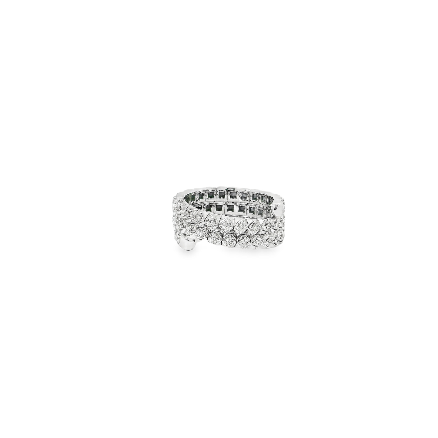 Flexible Elegant Gold Ring with Sparkling Stones