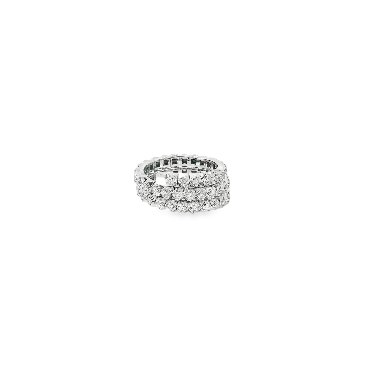Flexible Elegant Gold Ring with Sparkling Stones