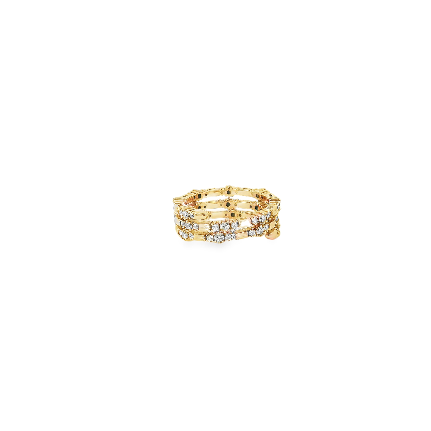 Flexible Elegant Triple Band Diamond Ring