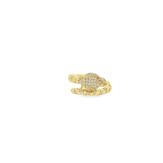 Flexible Elegant Gold Ring with Diamond Accents