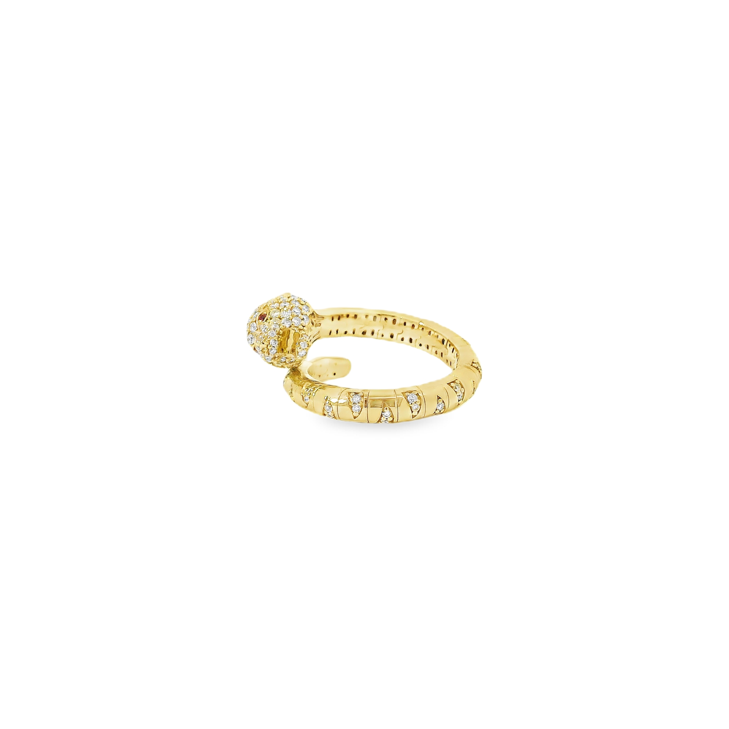 Flexible Elegant Gold Ring with Diamond Accents