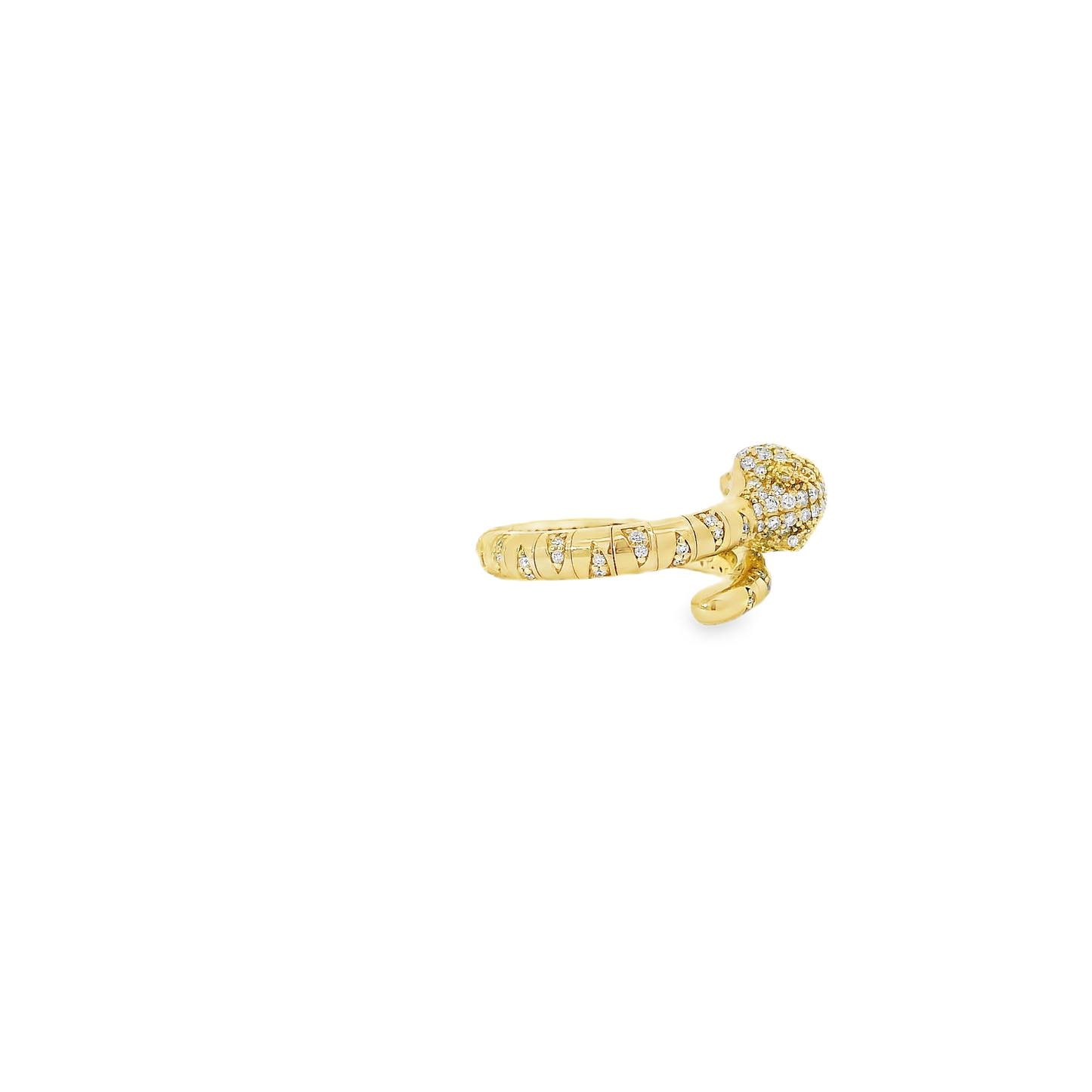 Flexible Elegant Gold Ring with Diamond Accents