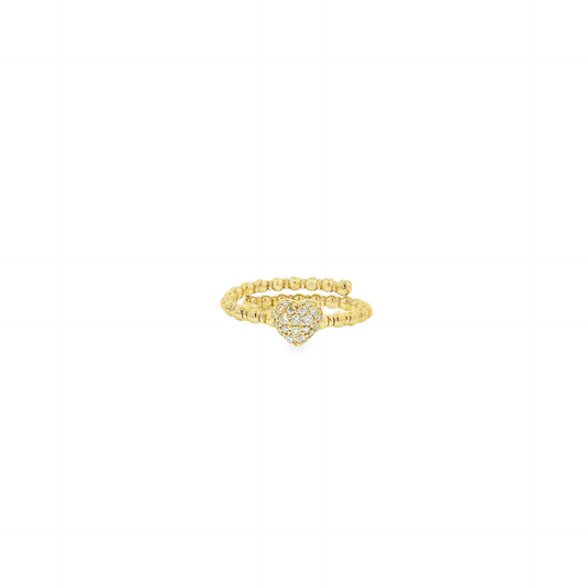 Flexible Elegant Heart-Shaped Gold Ring
