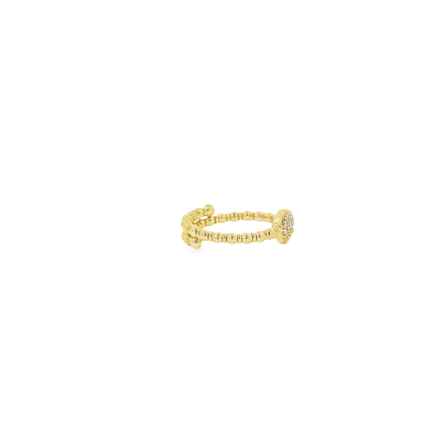 Flexible Elegant Heart-Shaped Gold Ring