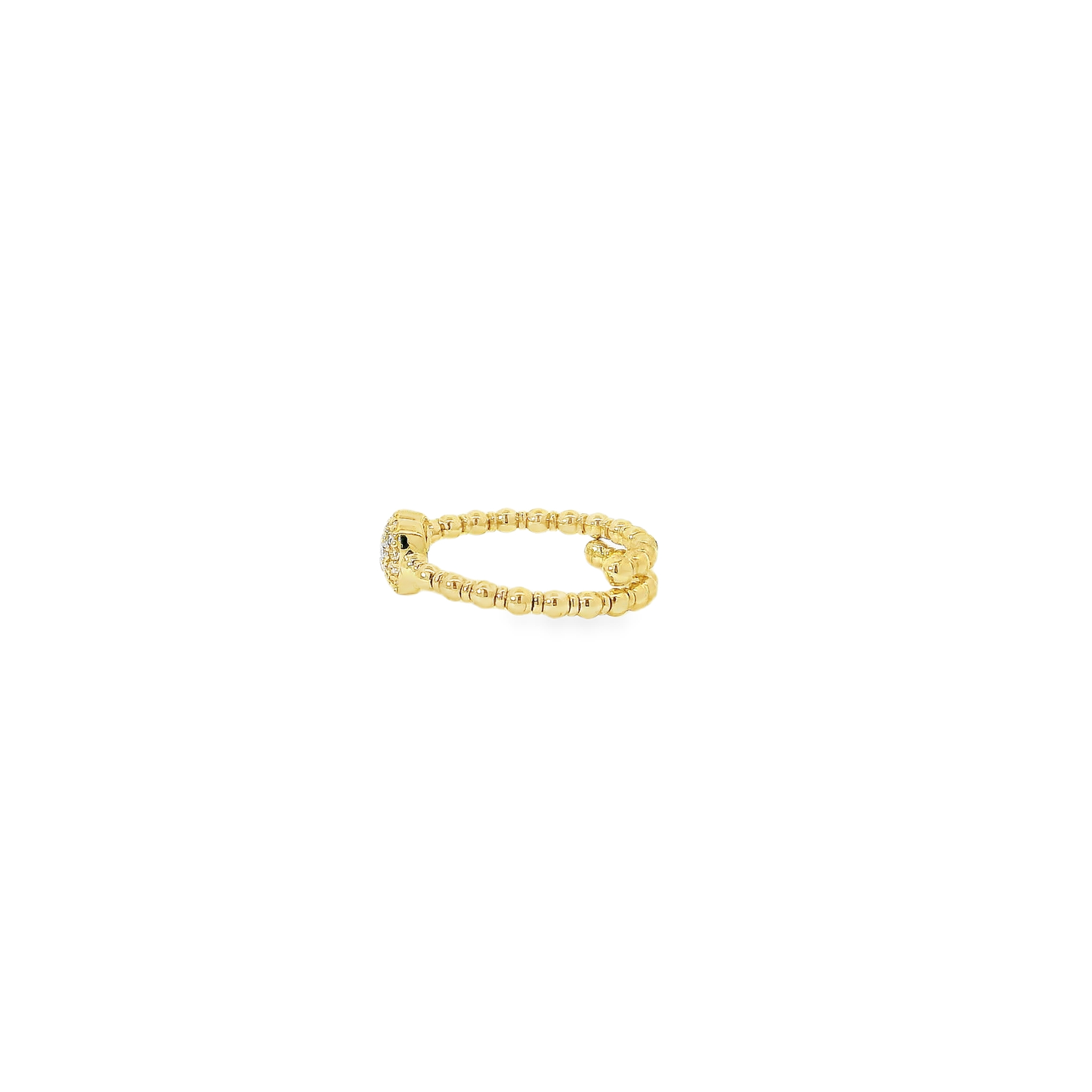 Flexible Elegant Heart-Shaped Gold Ring