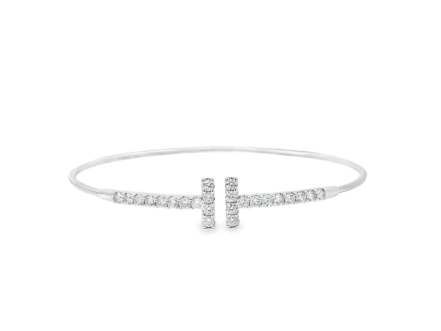 Elegant Gold flexible bangle with Sparkling Accents