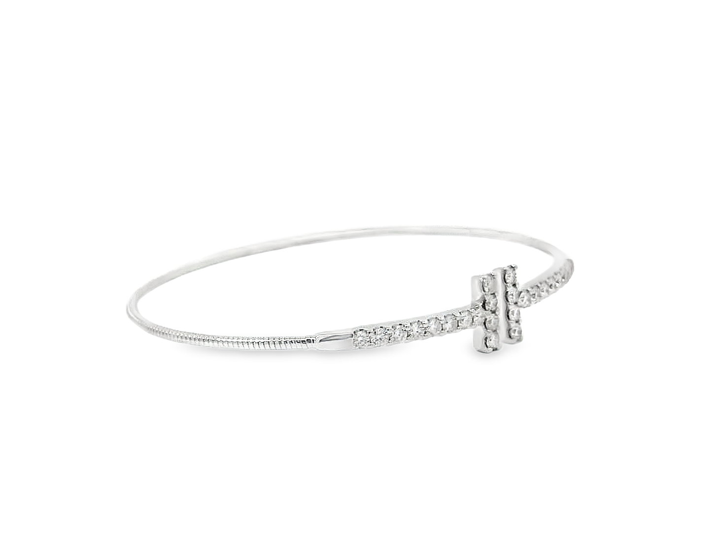 Elegant Gold flexible bangle with Sparkling Accents
