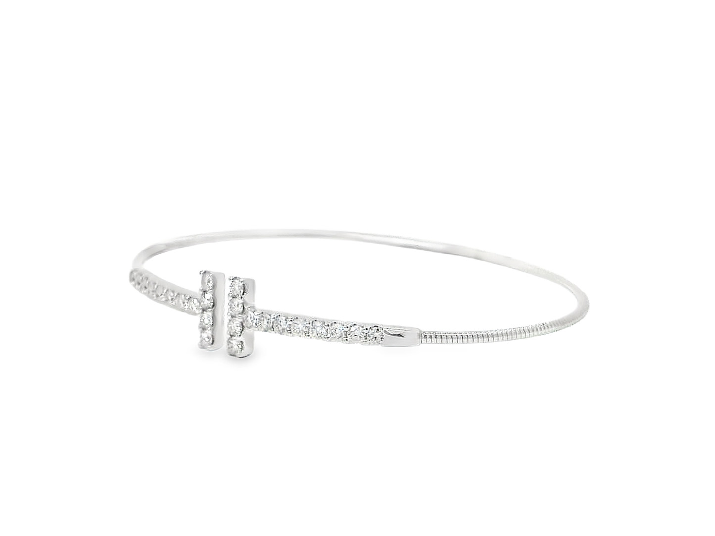 Elegant Gold flexible bangle with Sparkling Accents