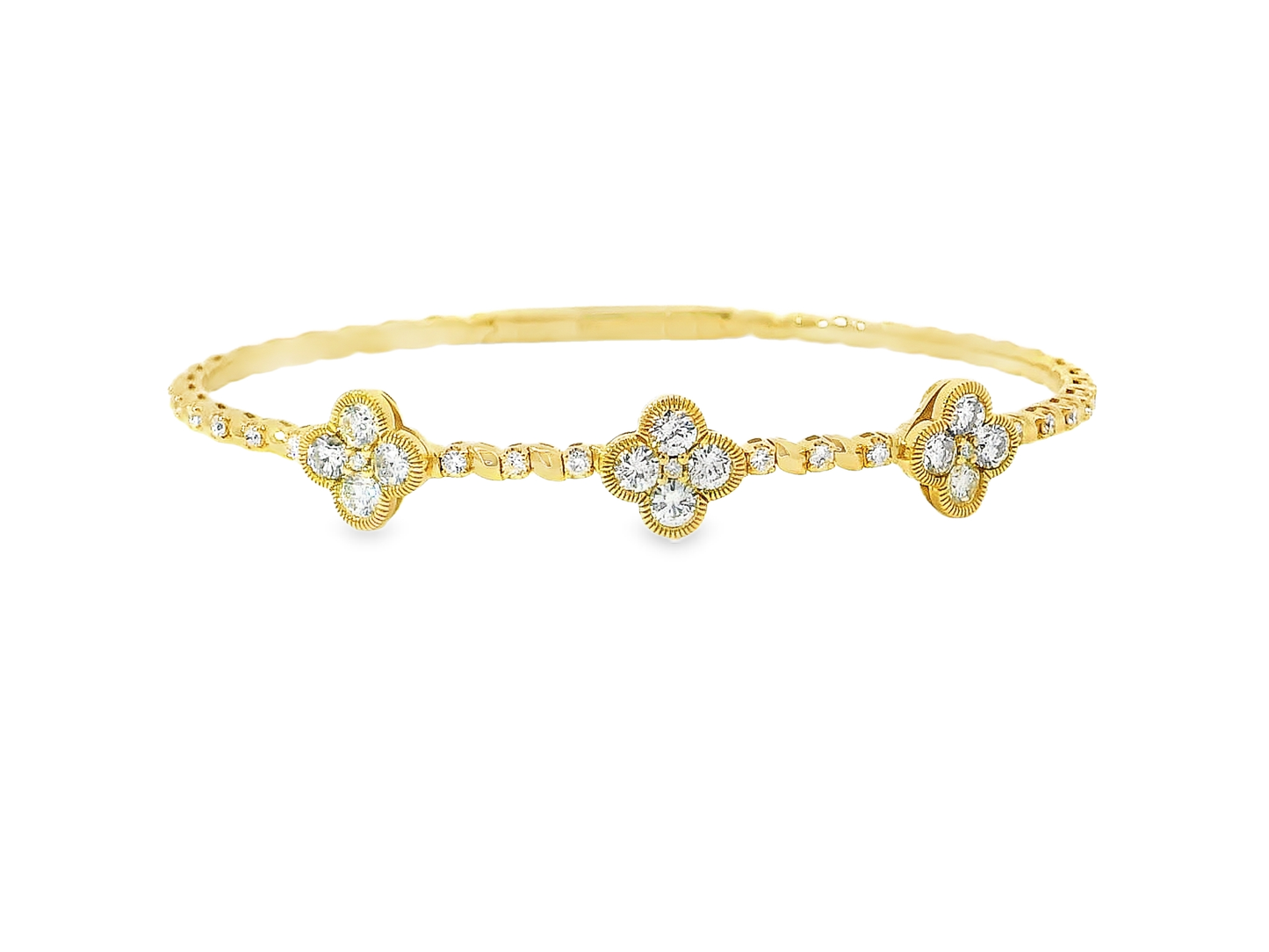 Elegant Gold flexible Bangles with Floral Design