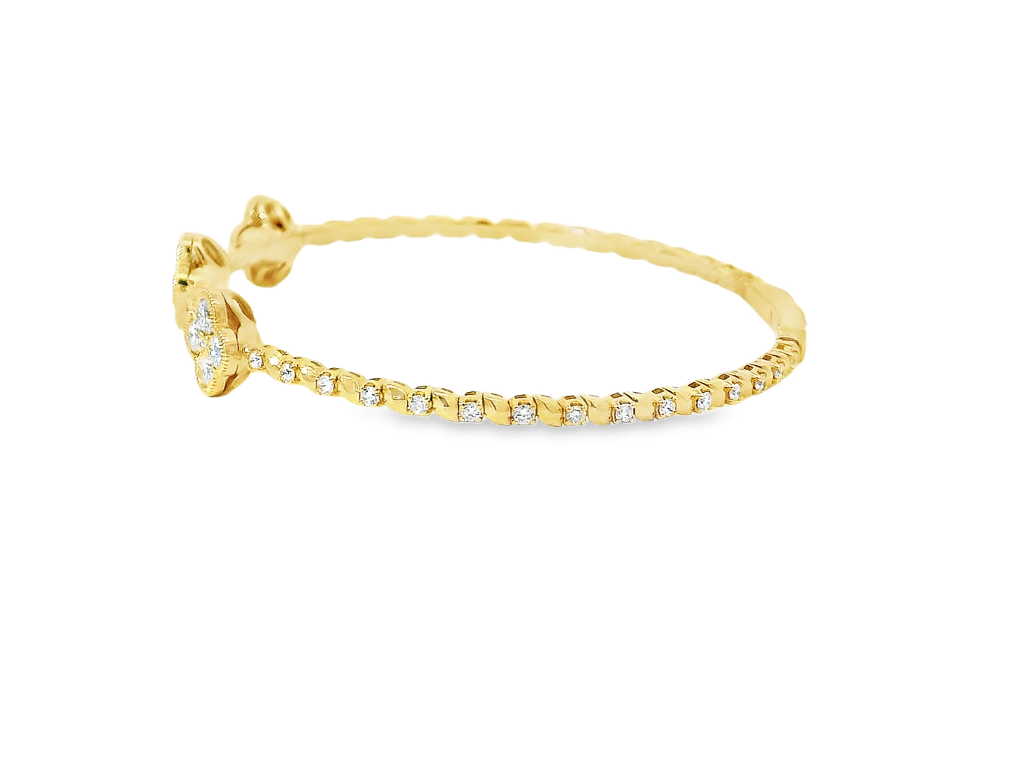 Elegant Gold flexible Bangles with Floral Design