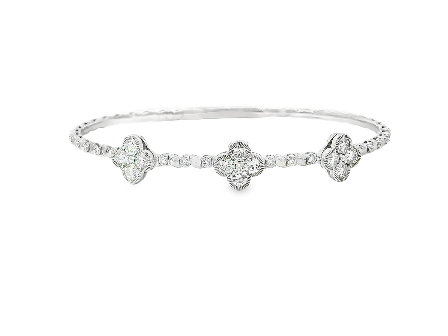 Elegant Gold flexible Bangles with Floral Design