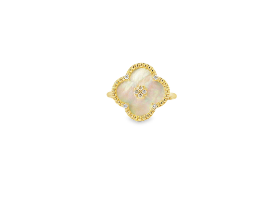 Elegant Gold and Mother-of-Pearl Ring