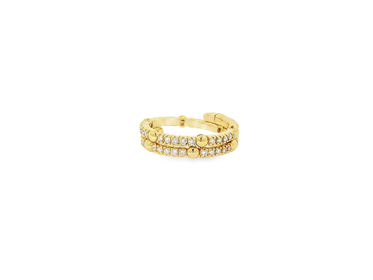 Flexible Elegant Diamond-Studded Ring