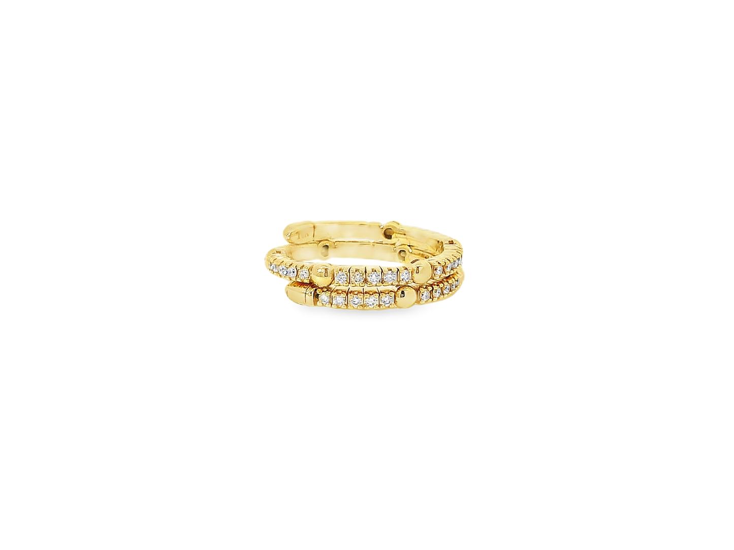 Flexible Elegant Diamond-Studded Ring