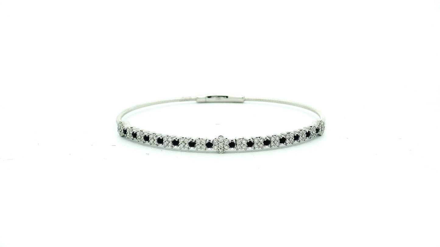 Elegant sapphire and Diamonds flexi bangle