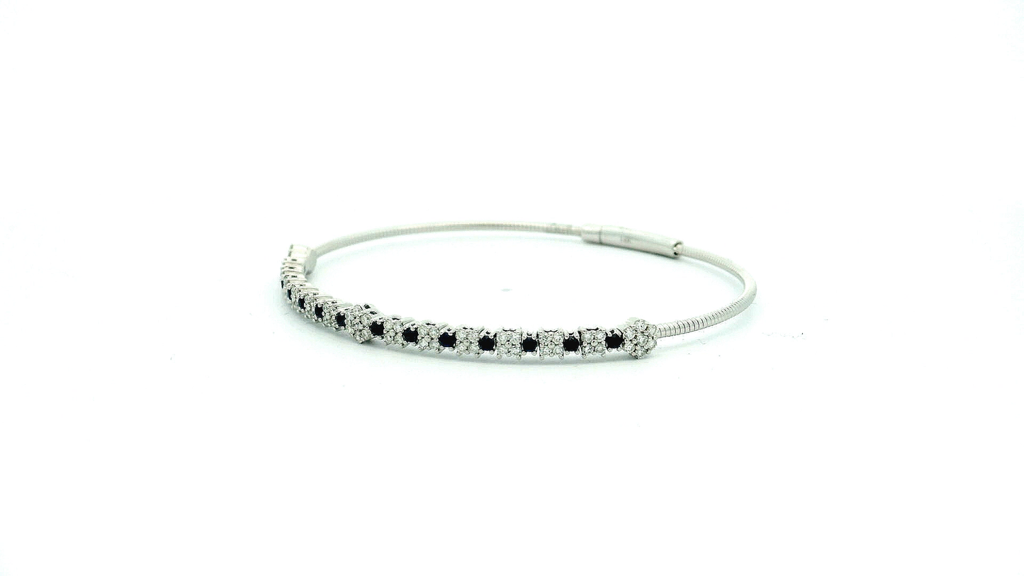 Elegant sapphire and Diamonds flexi bangle