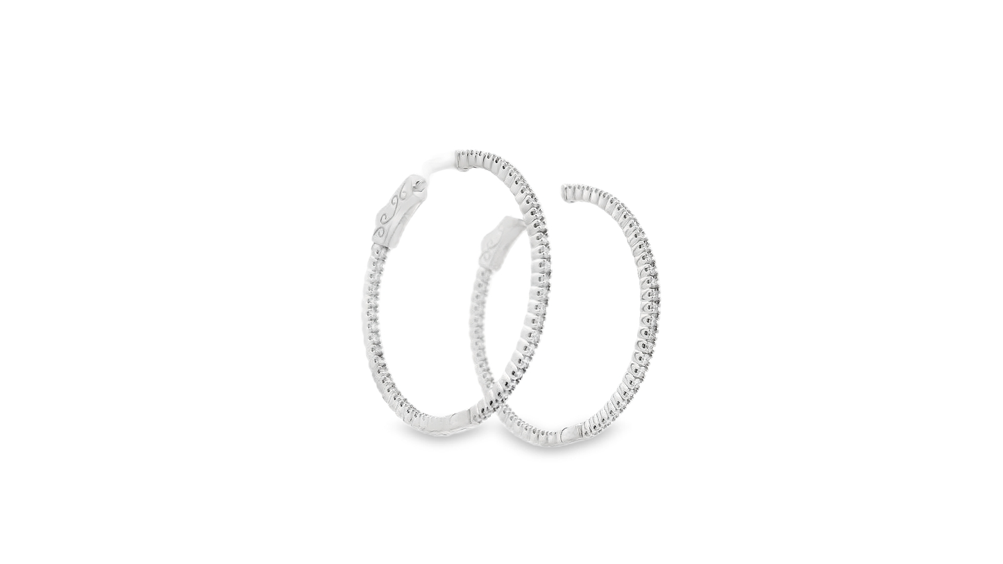 Elegant Diamond Hoop Earrings